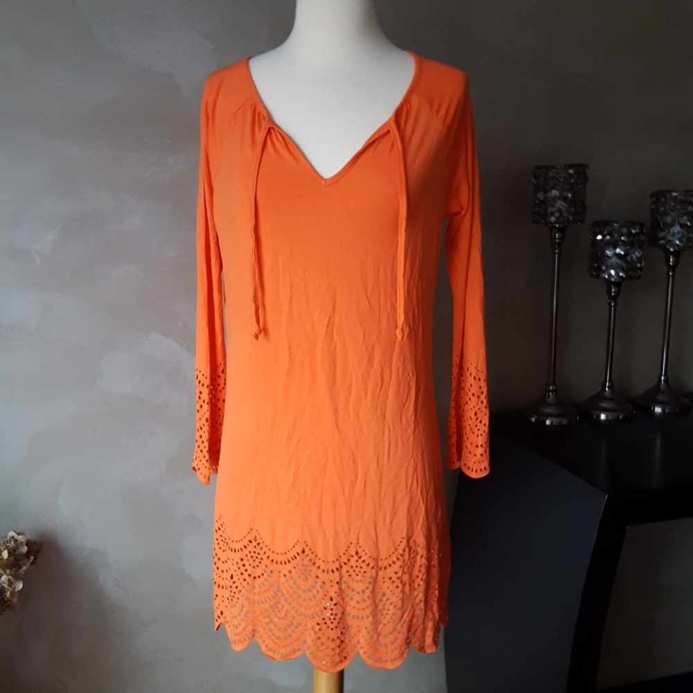 Venus Orange Moss Tunic Dress Swim Cover Up New
